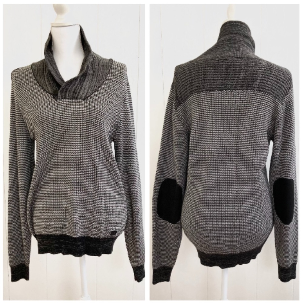 Salsa Men's Elbow Patches Shawl-Collar Sweater M